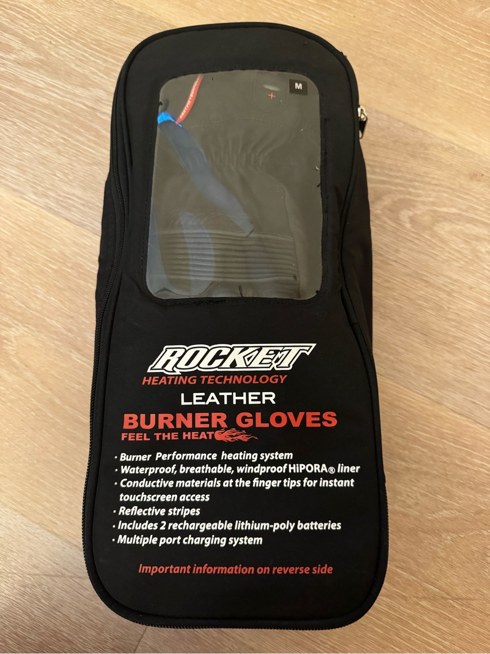 Joe Rocket Black Leather Heated Motorcycle Gloved